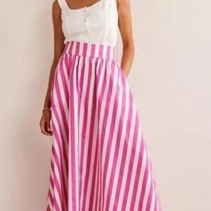 Worn once and dry cleaned Boden print satin A-line maxi skirt